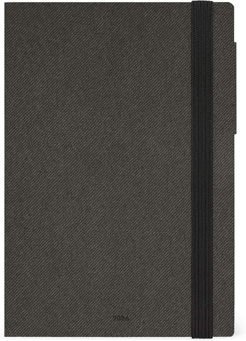 Agenda 12 Mesi Legami Giornaliera Medium 2026 Deep Graphite con Chiusura ad Elastico