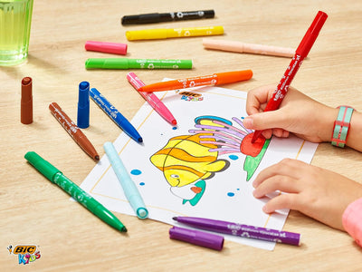 Pennarelli Lavabili Bic Kids con Punta da 4,5 mm - 12 pezzi