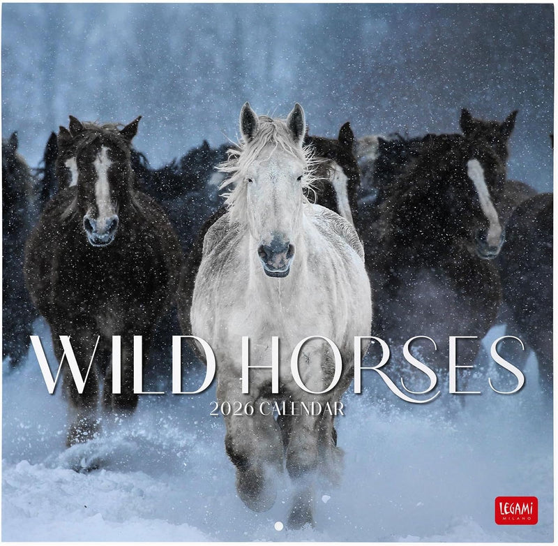 Calendario da Parete 12 Mesi Legami con Planner Annuale 2026 Wild Horses 30 x 29 cm