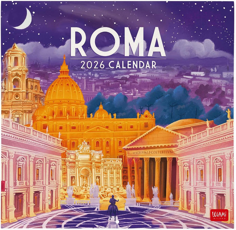 Calendario da Parete 12 Mesi Legami con Planner Annuale 2026 Rome 30 x 29 cm
