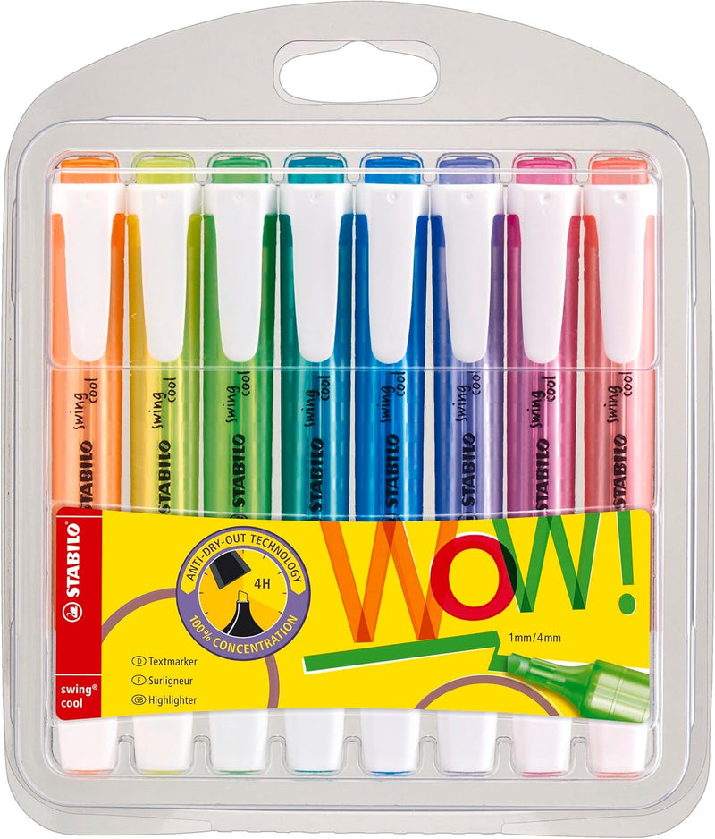 Evidenziatori Stabilo Swing Cool a Tratto 1-4 mm - 8 pezzi