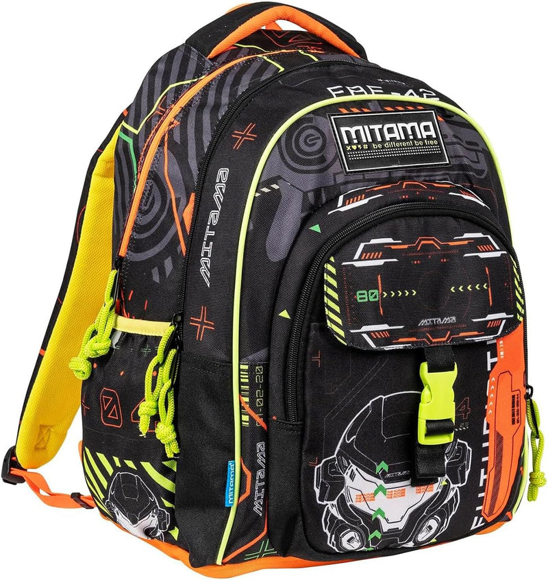 Zaino New Plus Mitama Triplo Scomparto Fluo Battle