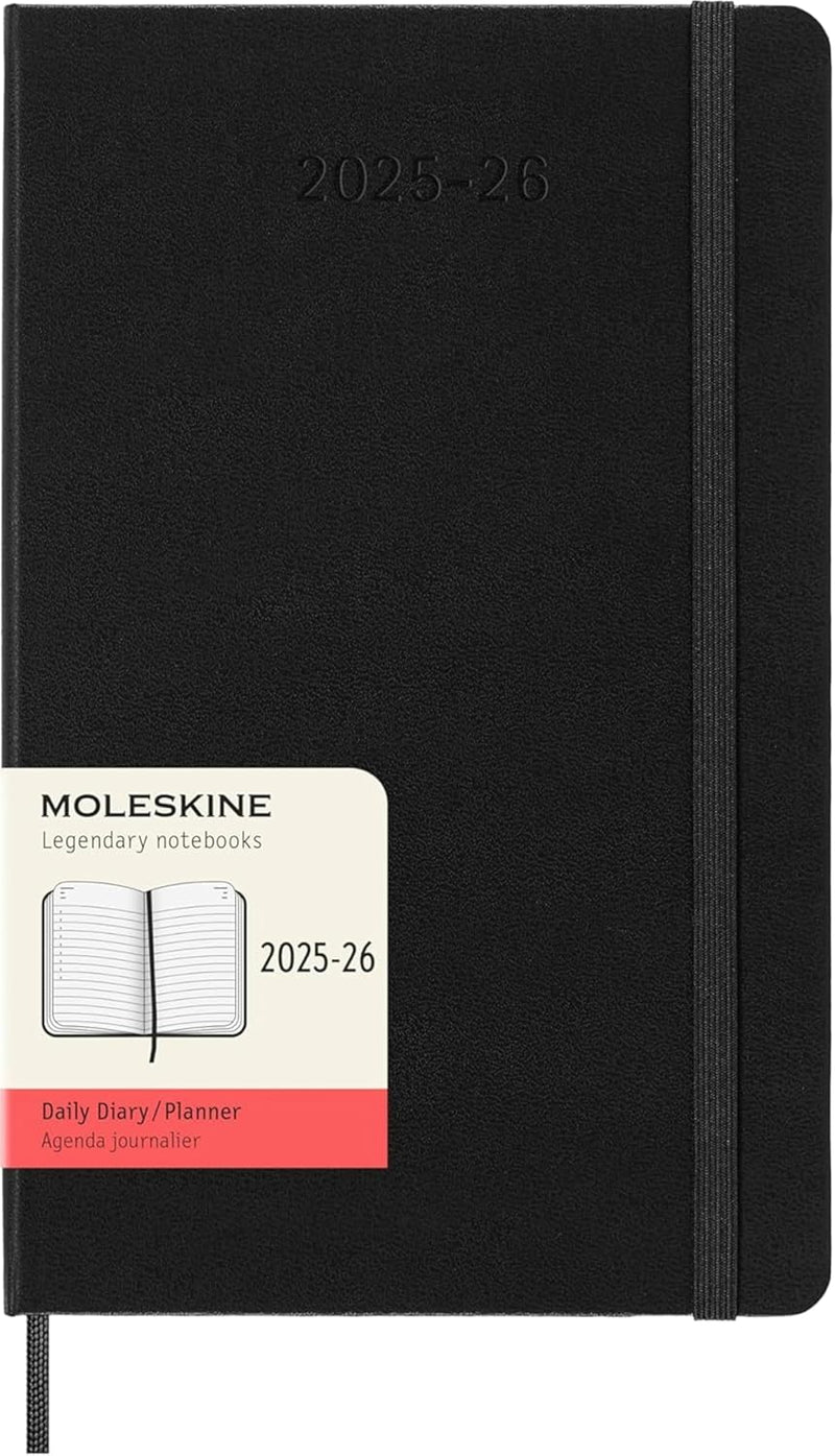 Agenda 18 Mesi Giornaliera Moleskine Large con Copertina Rigida Nero 2026
