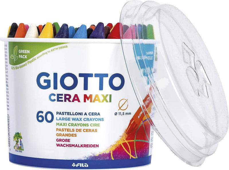 Pastelli a Cera Maxi Giotto Schoolpack 12 Colori - 60 pezzi