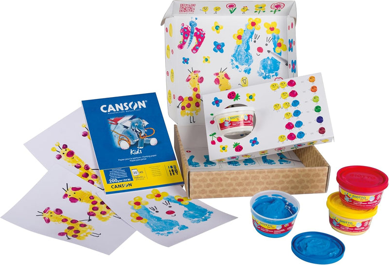 Set Gioco Creativo Giotto Be-Bè My Little Feet con Tempere a Dita e Album Disegno - 5 pezzi