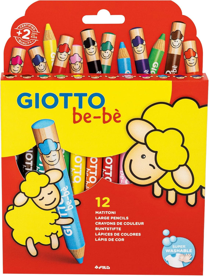 Pastelloni Giotto Be-Bè Super Lavabili con Temperino - 12 pezzi