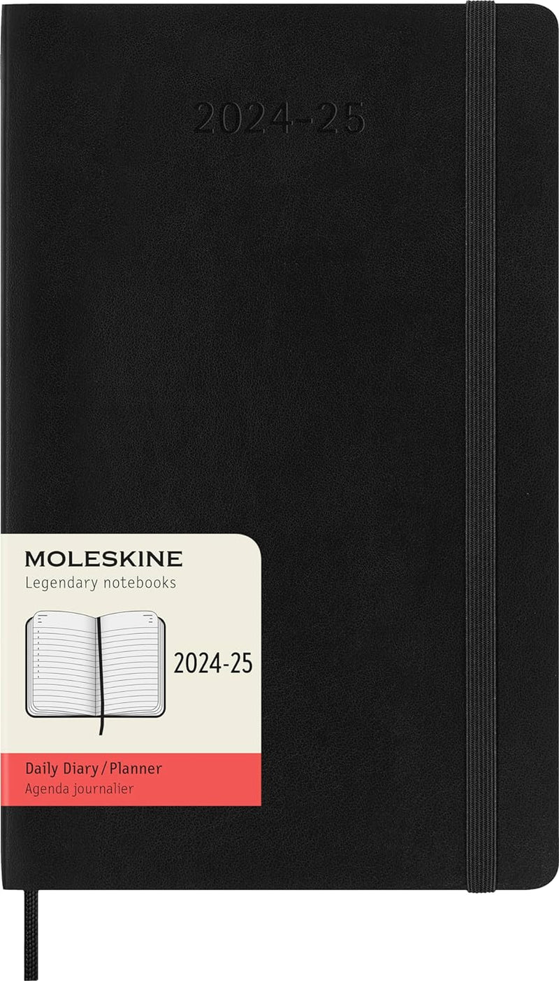 Agenda 18 Mesi Giornaliera Large con Copertina Morbida Nero Moleskine 2025