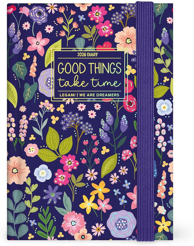 Agenda 12 Mesi Legami Giornaliera Fotografica Small 2026 Flowers con Chiusura ad Elastico