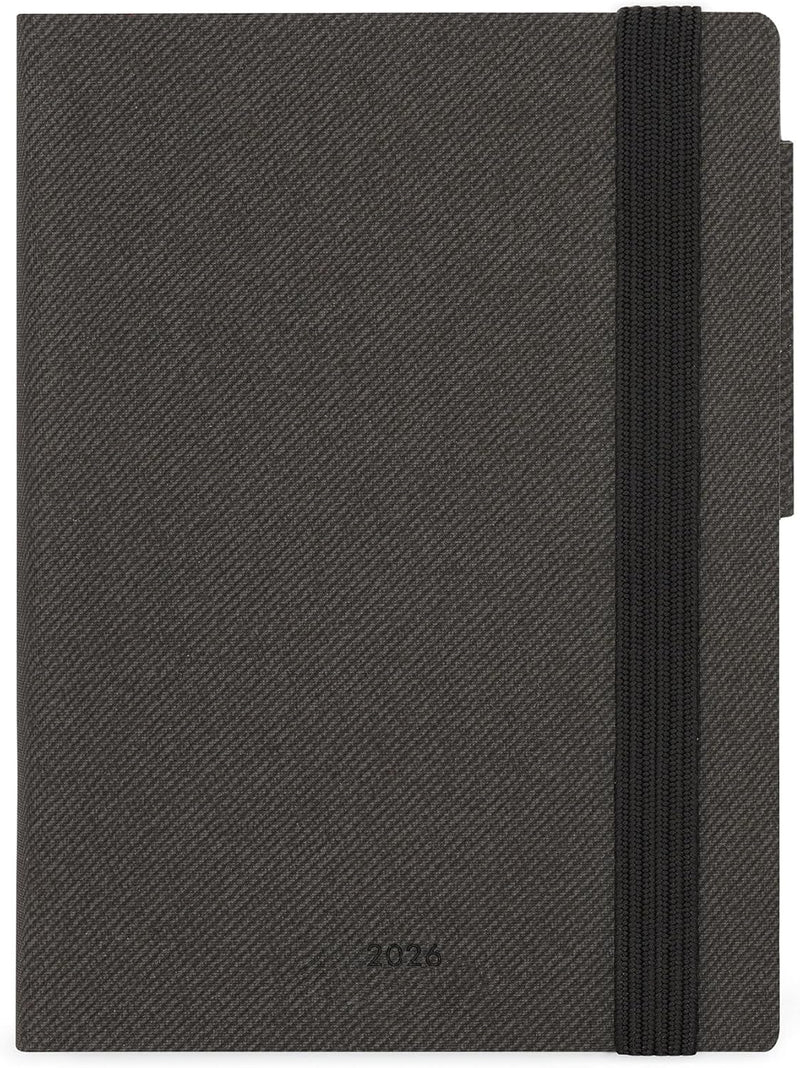 Agenda 12 Mesi Legami Settimanale Mini con Rubrica 2026 Deep Graphite con Chiusura ad Elastico