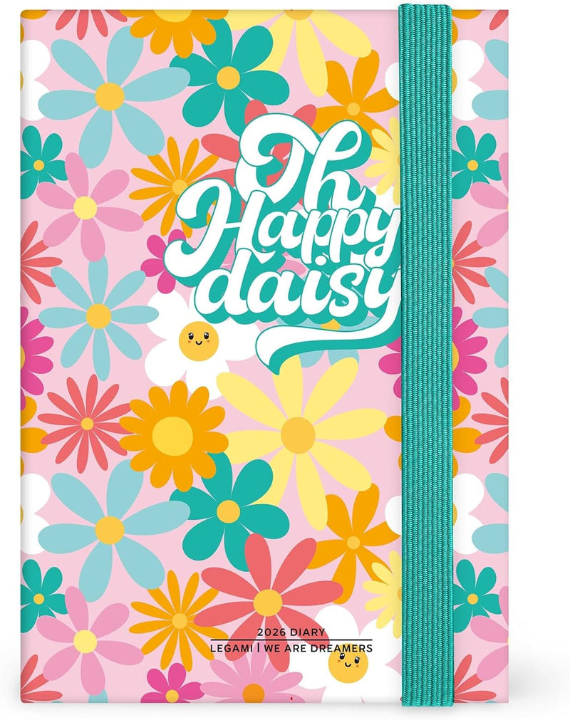 Agenda 12 Mesi Legami Giornaliera Fotografica Small 2026 Daisy con Chiusura ad Elastico