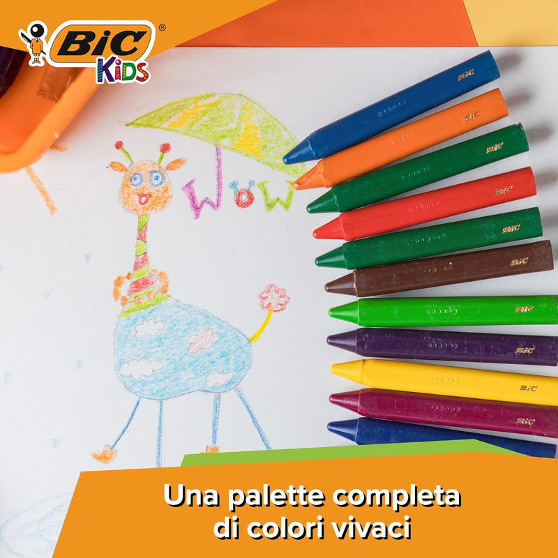 Pastelli a Cera Bic Kids Triangolari Jumbo - 12 pezzi