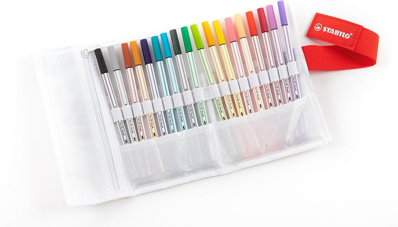 Pennarelli Stabilo Pen 68 Brush in Rotolo - 18 pezzi