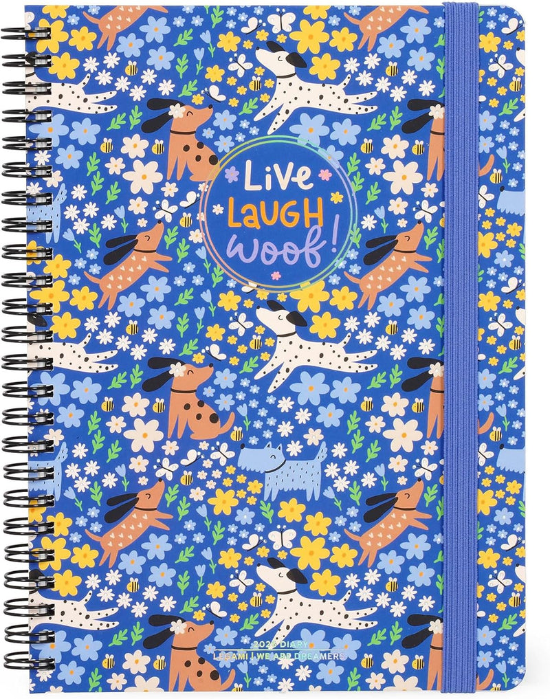 Agenda 12 Mesi Legami Settimanale Spiralata Large 2026 Dogs con Chiusura ad Elastico
