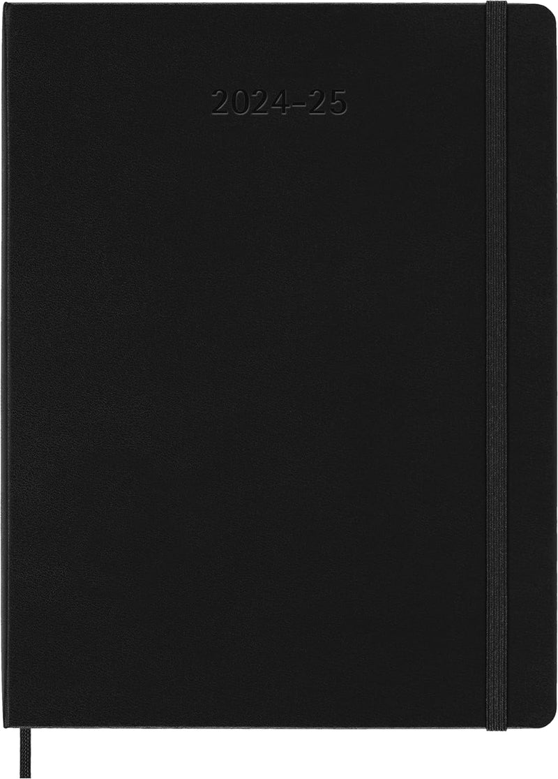 Agenda 18 Mesi Settimanale XL con Copertina Rigida Nero Moleskine 2025