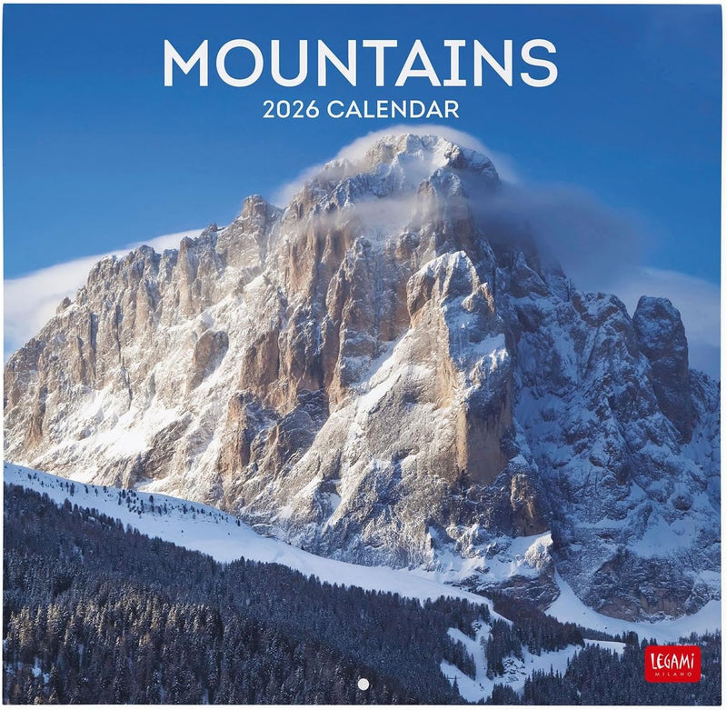 Calendario da Parete 12 Mesi Legami con Planner Annuale 2026 Mountains 30 x 29 cm