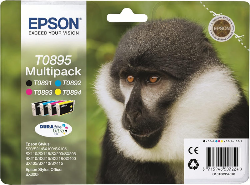 Multipack Cartuccia Originale Epson T0895 C+M+Y+K