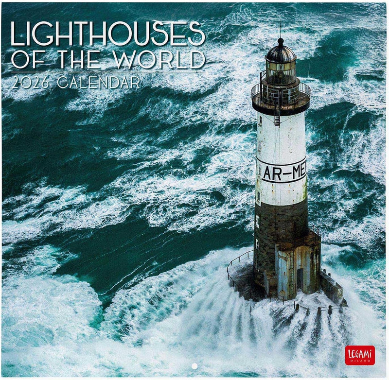 Calendario da Parete 12 Mesi Legami con Planner Annuale 2026 Lighthouses of the World 30 x 29 cm