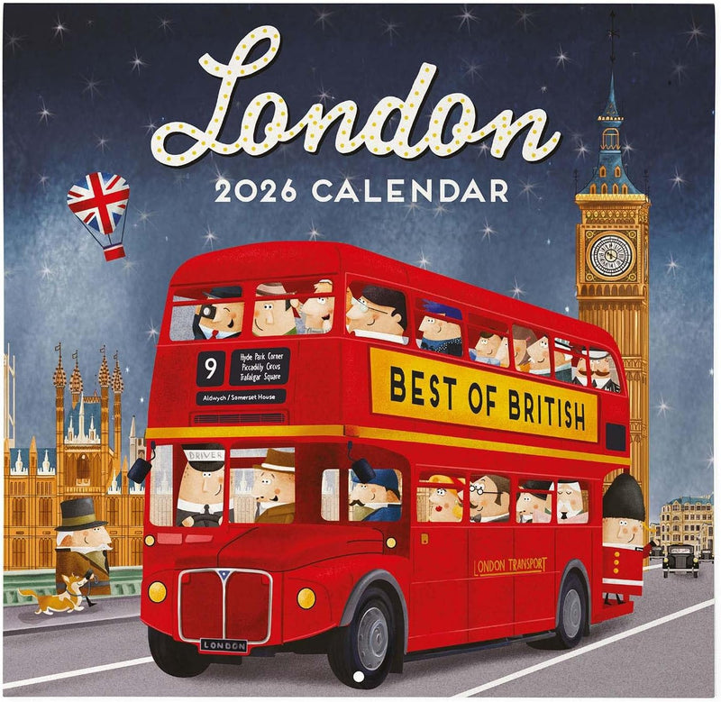 Calendario da Parete 12 Mesi Legami con Planner Annuale 2026 London 30 x 29 cm