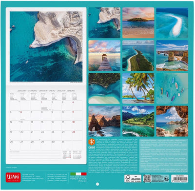 Calendario da Parete 12 Mesi Legami con Planner Annuale 2026 Vitamin Sea 30 x 29 cm