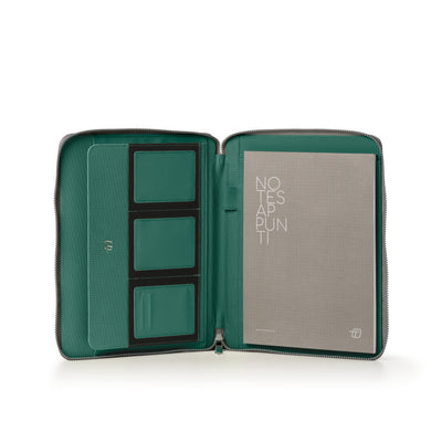 Portablocco Intempo Dox in Ecopoelle Verde con Zip
