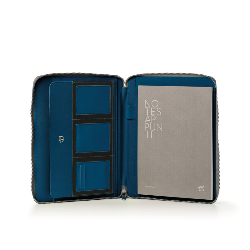 Portablocco Intempo Dox in Ecopoelle Blu con Zip