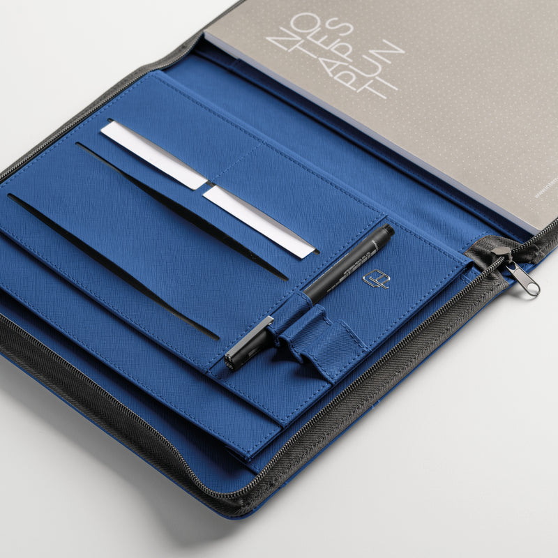 Portablocco Intempo New Classic in Ecopelle Blu con Zip
