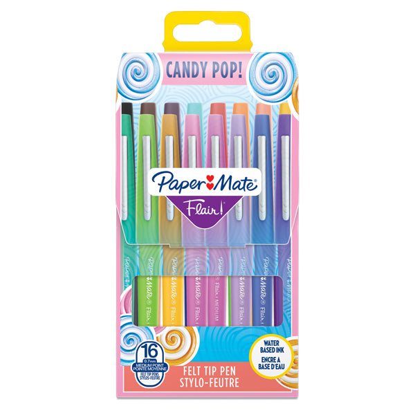 Pennarelli Paper Mate Flair Nylon Candy Pop - 16 pezzi