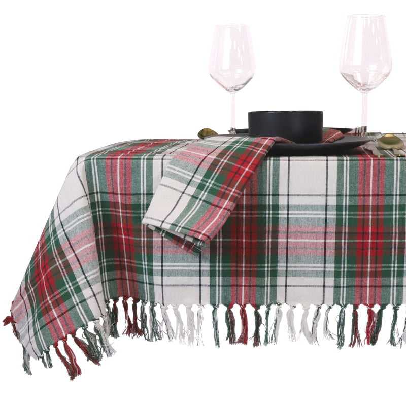 Tovaglia Xmas Tartan Bianco 150 x 250 cm