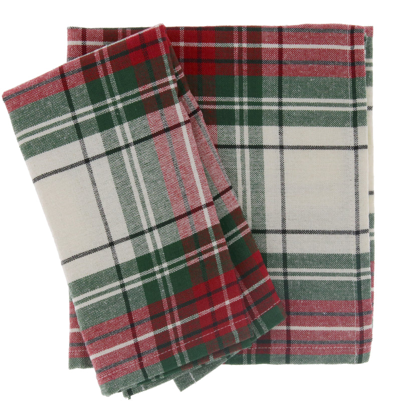 Tovagliolo Xmas Tartan Bianco 40 x 40 cm - 4 pezzi