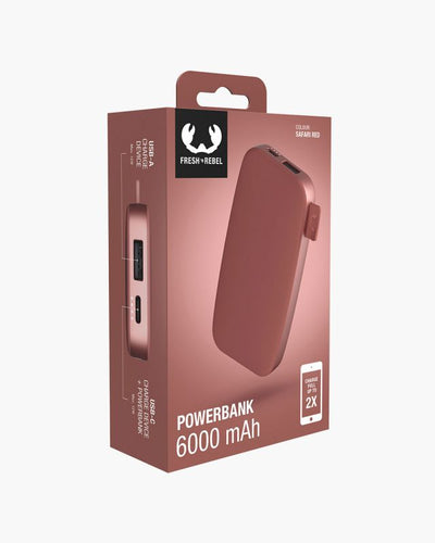 Powerbank Fresh & Rebel Fast Charge 6000 mAh Safari Red