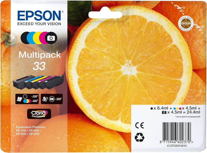 Multipack Cartuccia Originale Epson 33 - 5 Colori