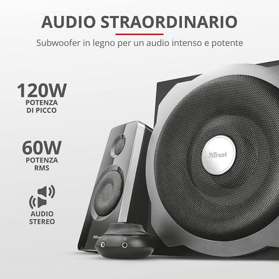 Set Altoparlanti Trust Tytan 2.1 con Subwoofer