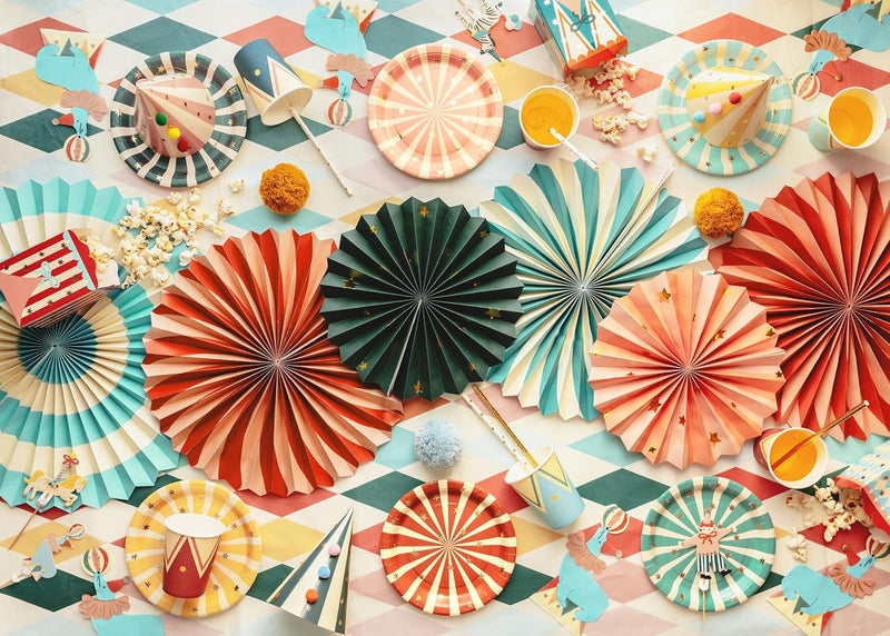 Piatti in Carta Circus Righe Multicolor 18 cm - 6 pezzi
