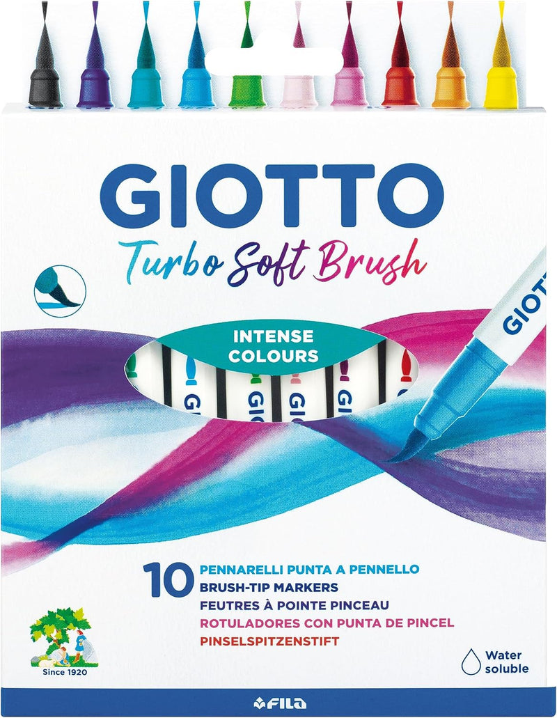 Pennarelli Giotto Turbo Soft Brush Intense Colours - 10 pezzi