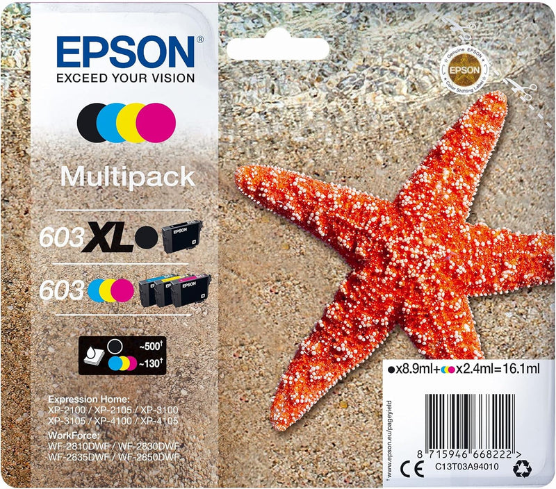 Multipack Cartucce Originali Epson 603 Colori + 603 XL Nero