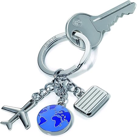 TROIKA Portachiavi A Forma Di Elicottero Con LED Blu – Metallo Pressofuso Cromato, 5 Cm, Regalo Uomo Originale