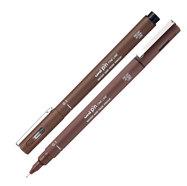 Marcatore a Penna Uni Pin Fineliner con Punta 0,1 mm Seppia
