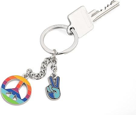 Set 3 Portachiavi In Vetro Con Bandiera Dell'Asia – Acciaio Inox E Lega, Regalo Patriottico - 3