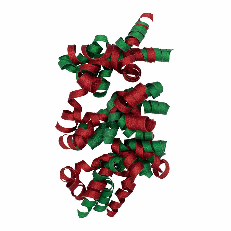 Nastro Curl in PPL Rosso e Verde 10 mm x 20 mt