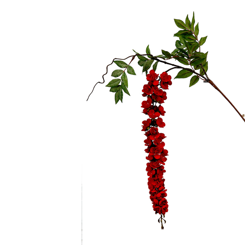 Ramo Wisteria Spray Rosso 72 cm