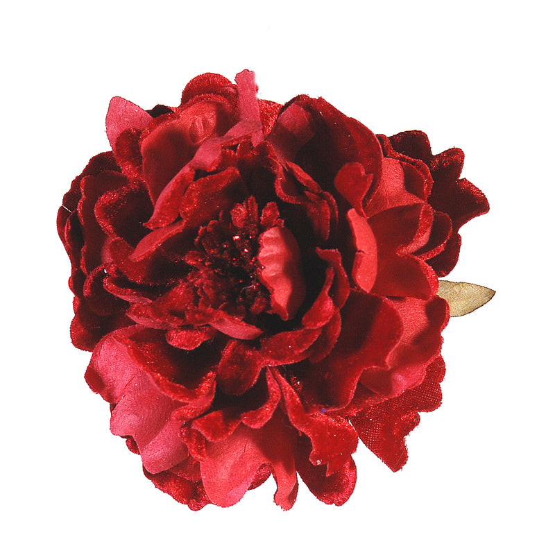 Peonia Rosso con Clip 15 cm