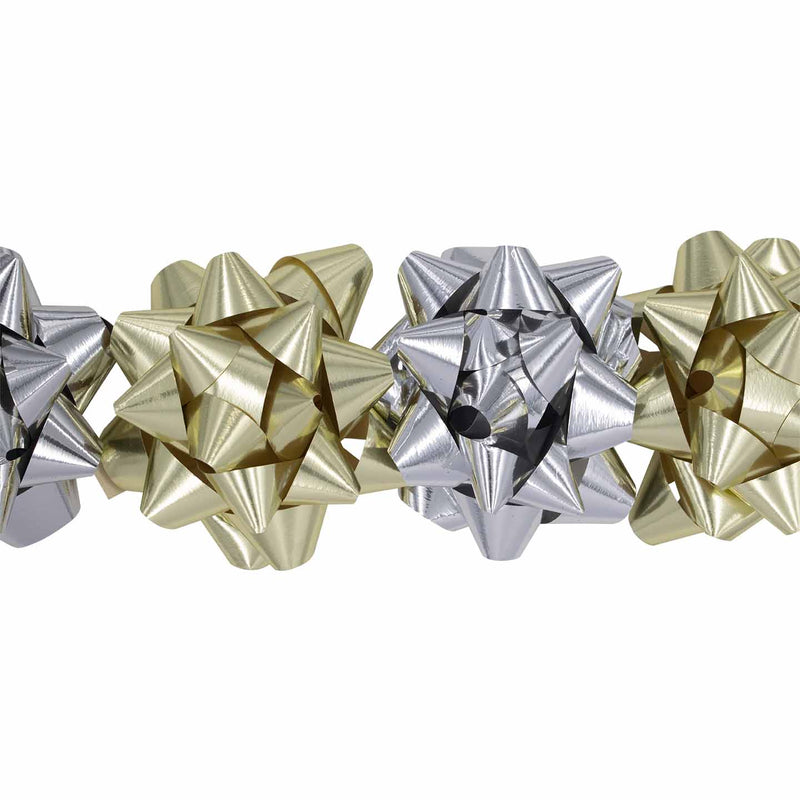 Chiudipacco Stella Bow in PPL Oro e Argento 7,5 cm