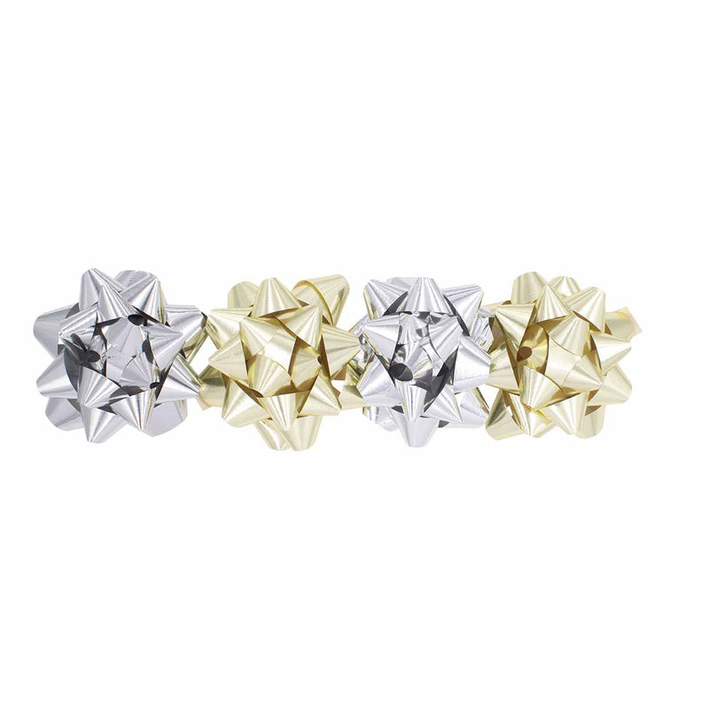 Chiudipacco Stella Bow in PPL Oro e Argento 7,5 cm