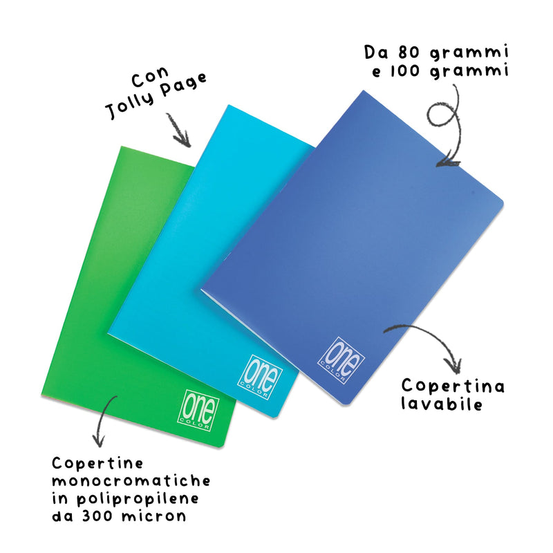 Quaderno Maxi One Color A4 in PPL / 80 gr / a Quadretti da 4 mm / 20 Fogli