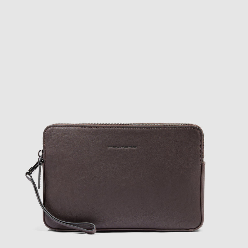 Pochette da Polso da Uomo Piquadro Black Square con Porta Carte di Credito Testa di Moro