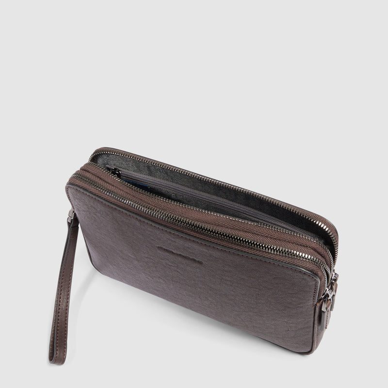 Pochette da Polso da Uomo Piquadro Black Square con Porta Carte di Credito Testa di Moro