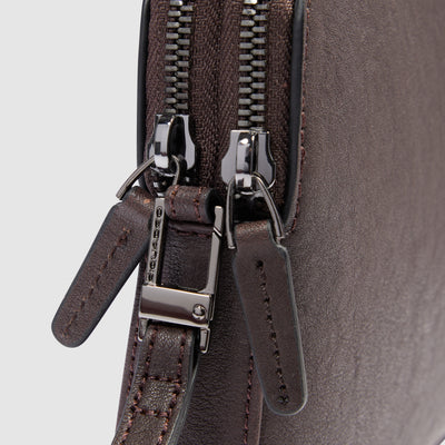 Pochette da Polso da Uomo Piquadro Black Square con Porta Carte di Credito Testa di Moro