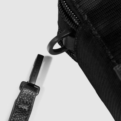 Pochette da Uomo Piquadro Marcel in Pelle e Tessuto con Doppio Scomparto Nero