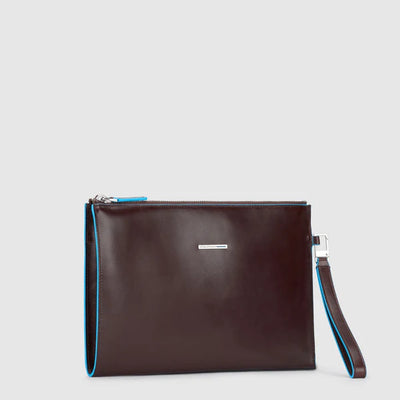 Pochette da Uomo Piquadro in Pelle Porta iPad®mini Blue Square Mogano