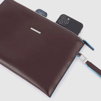 Pochette da Uomo Piquadro in Pelle Porta iPad®mini Blue Square Mogano